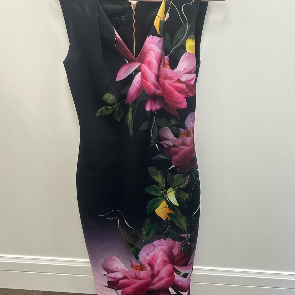 Ted Baker Citrus Bloom V neck Scuba Dress 2